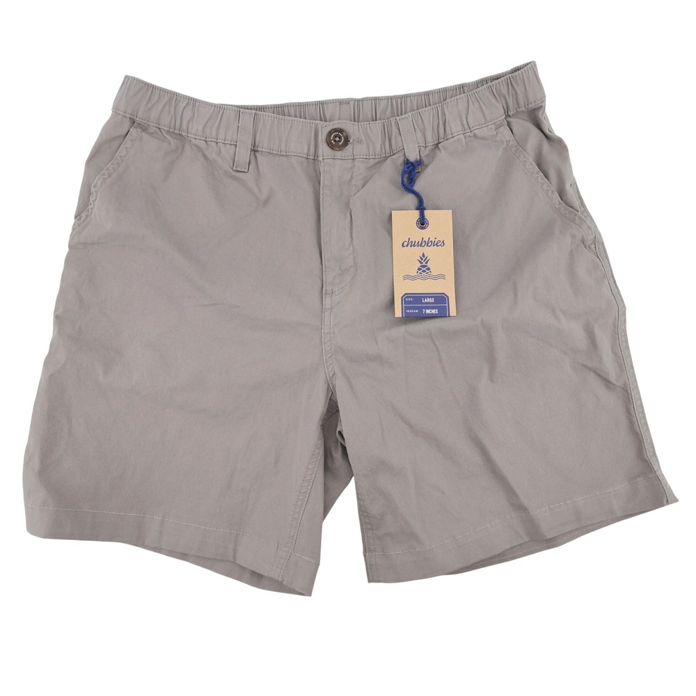 NEW Chubbies Original Stretch Twill 7" Shorts Grey Mens Large